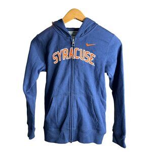 Nike Syracuse Blue Fill Zip Embroidered Hoodie Youth Large Unisex Boy Girl New